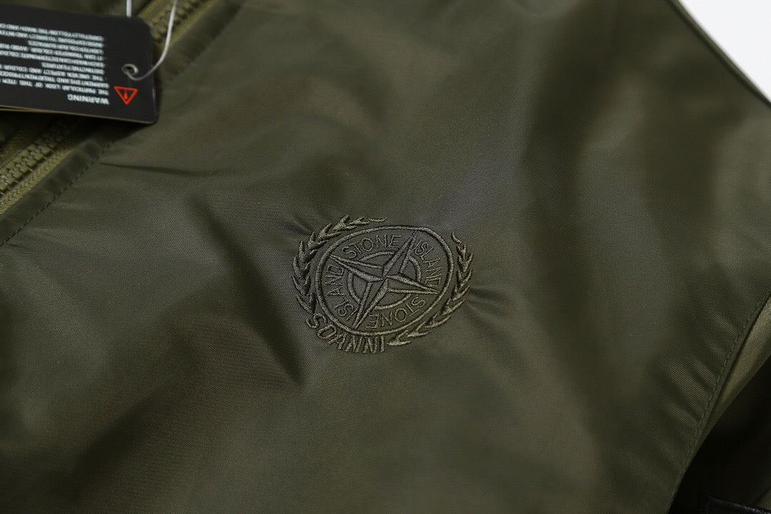 SSS - Sleeve Badge Bomber Jacket - Stone Streetwear Studio | Timeless Clothing