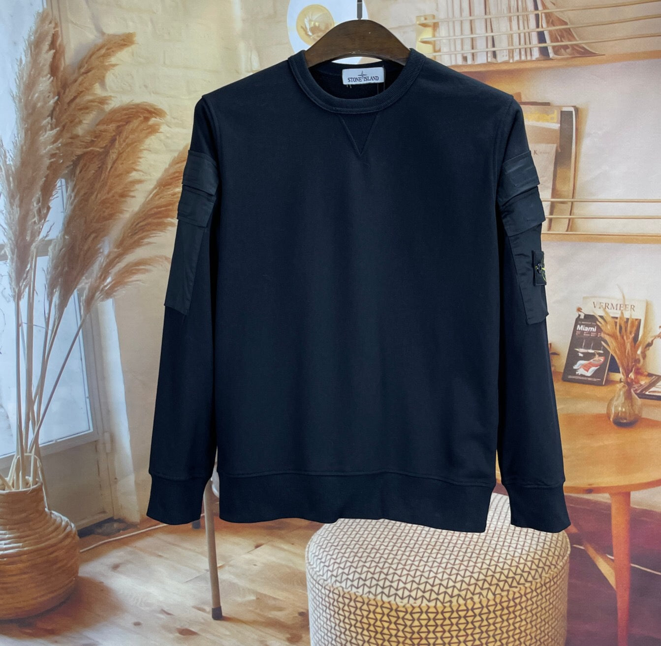 SSS - Side Pocket Crewneck Sweatshirt - Stone Streetwear Studio | Timeless Clothing