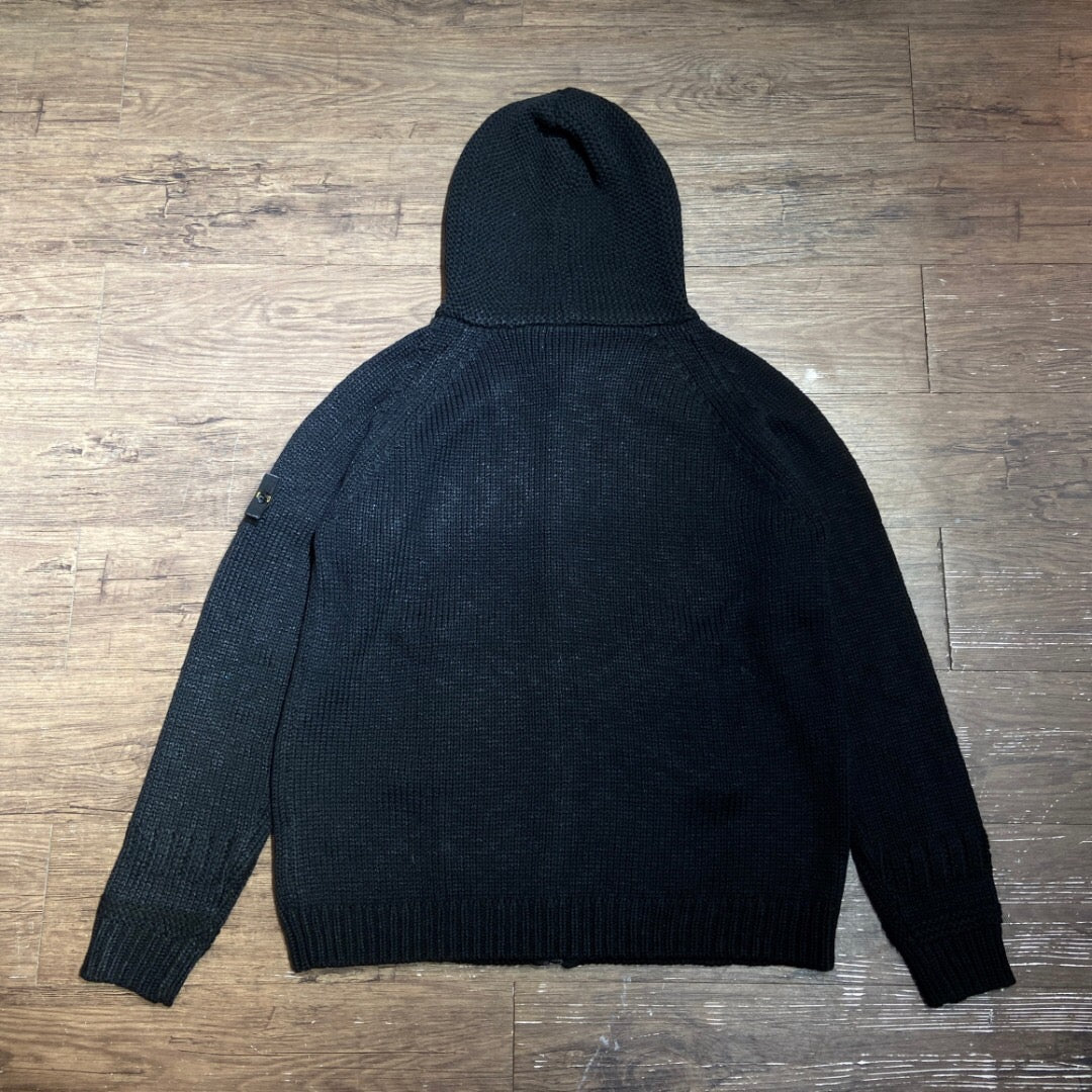 SSS - Knitted Full Zip Hoodie - Stone Streetwear Studio | Timeless Clothing